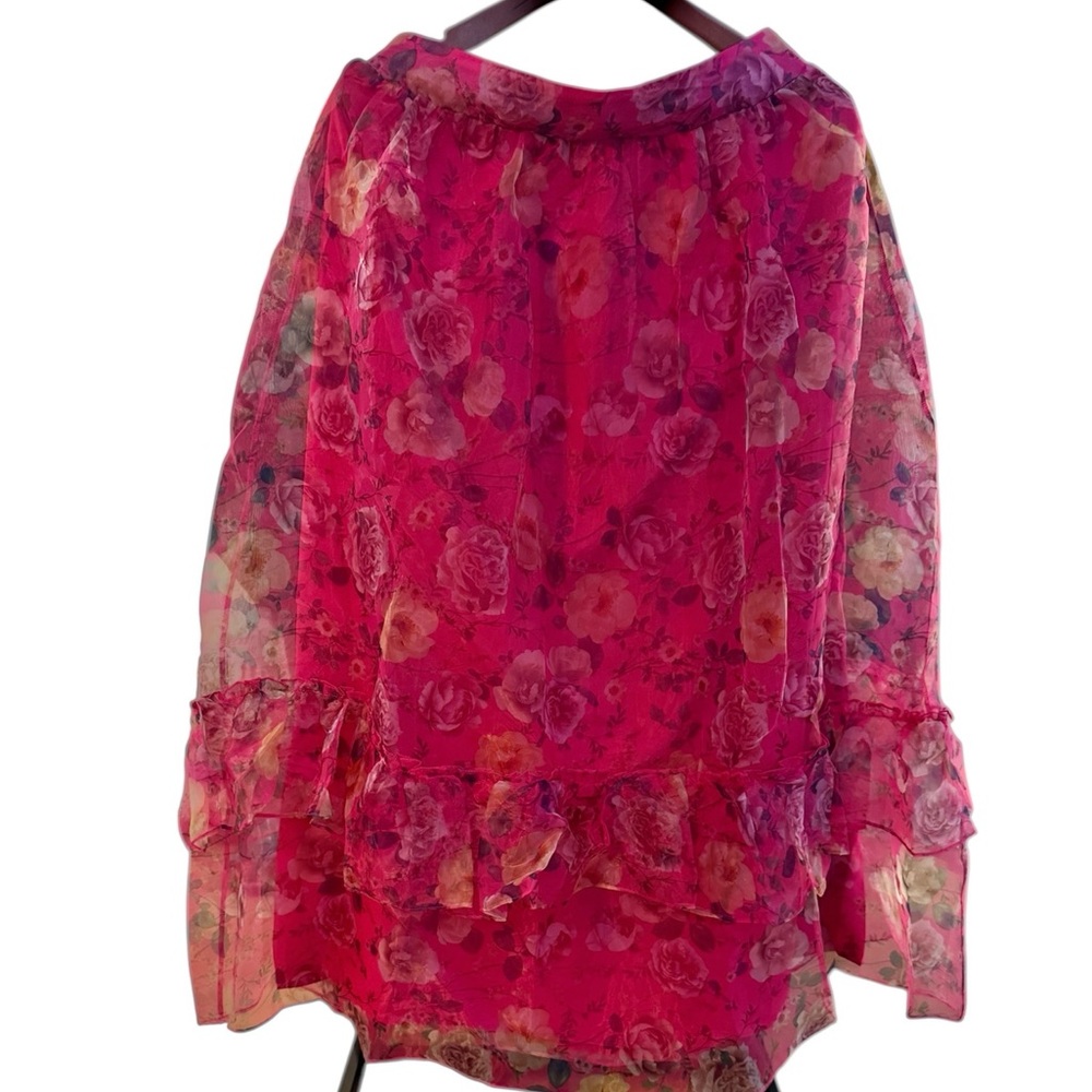 Floral Pink Ruffle Maxi Skirt - Picture 12 of 14